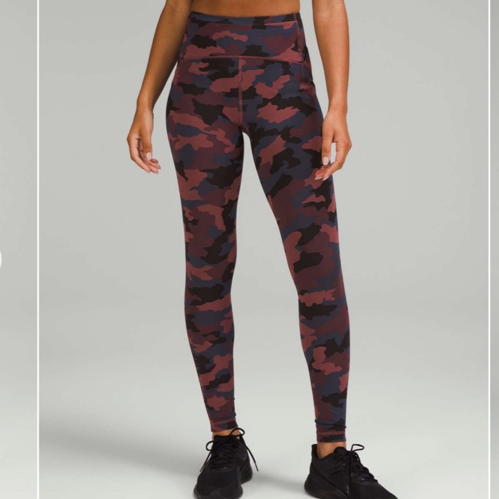 Lululemon swift speed high rise -24 inch -camo Smokey red - Picture 3 of 12